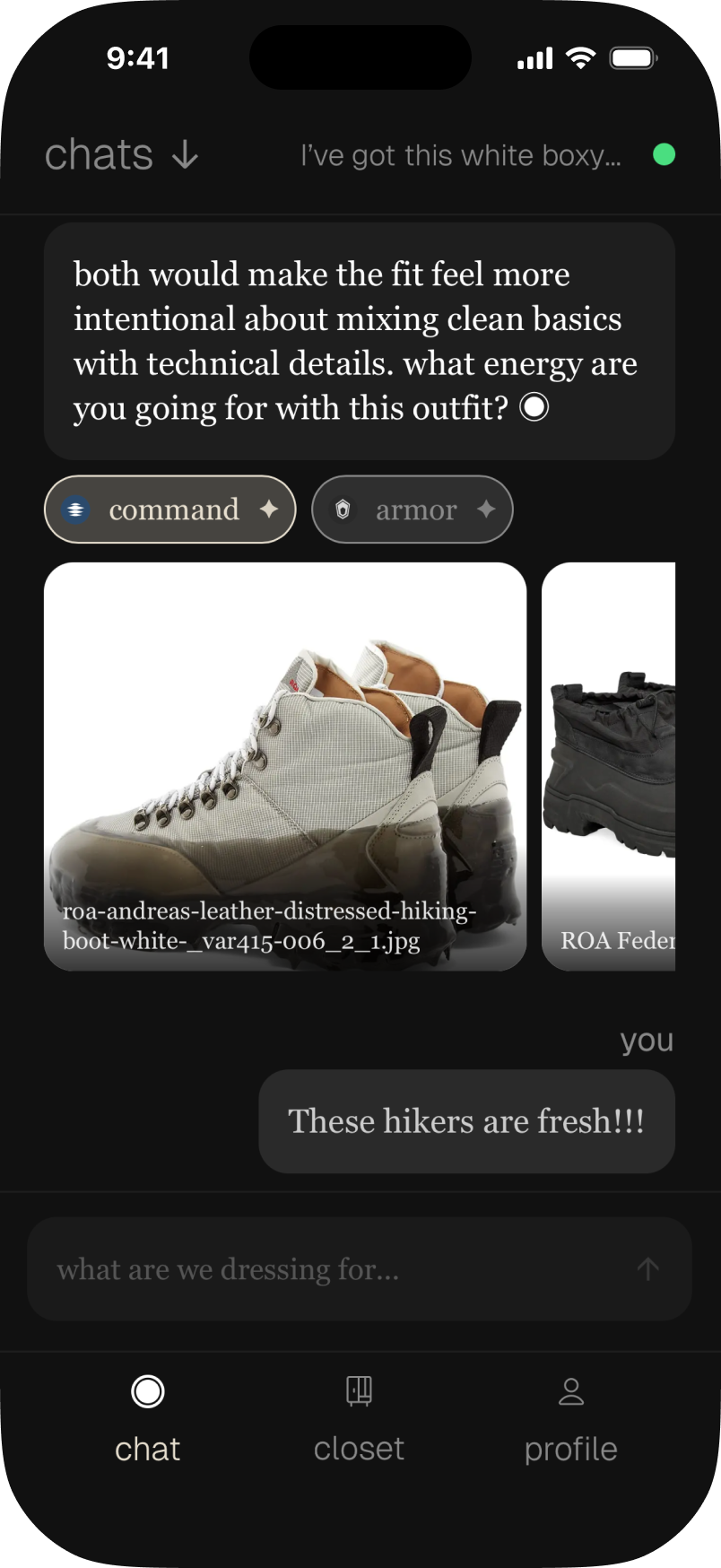 Aure app interface